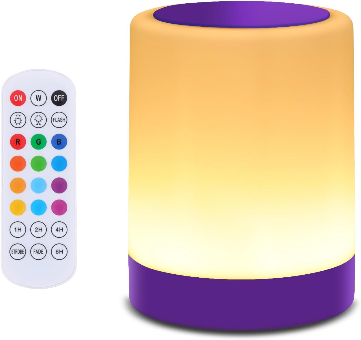USB Rechargeable Desk Lamp with Remote Control - 13 RGB Colors & 5 Brightness, Dimmable