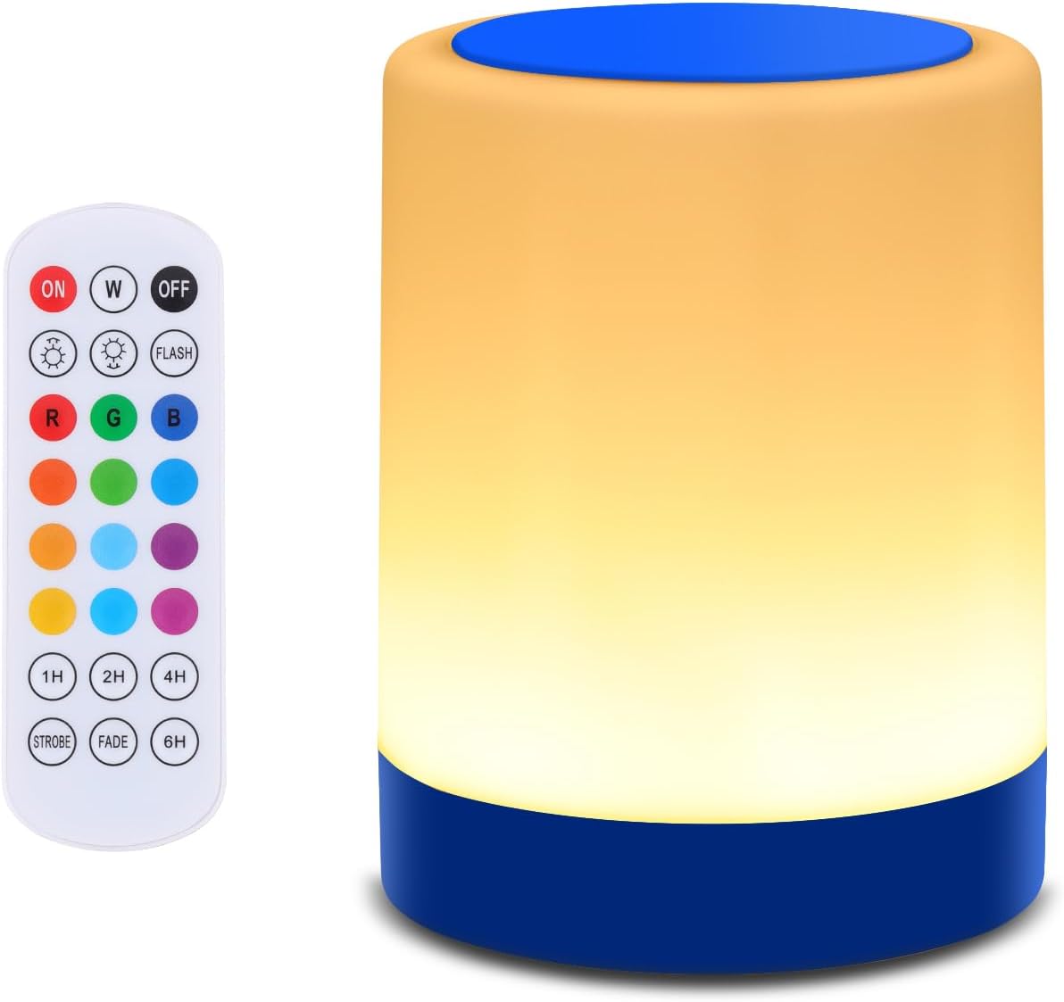 USB Rechargeable Desk Lamp with Remote Control - 13 RGB Colors & 5 Brightness, Dimmable
