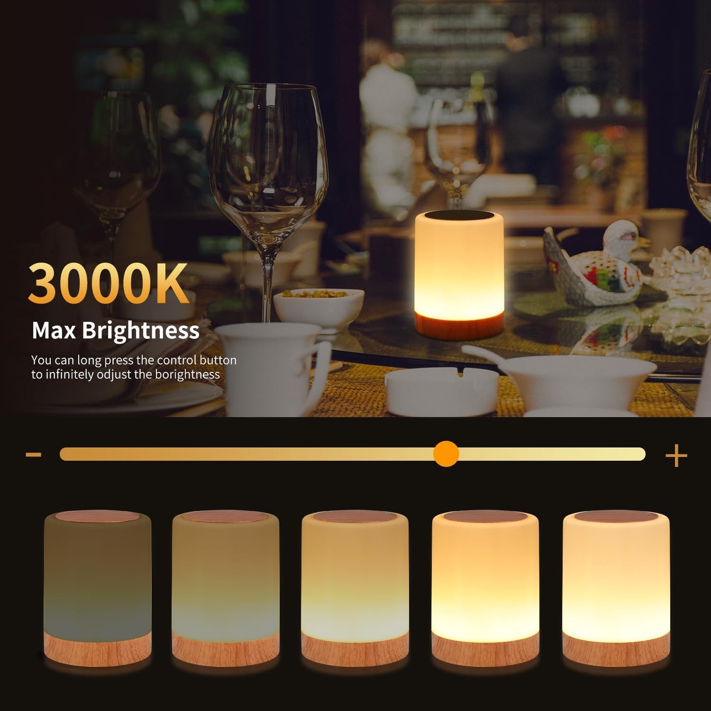 USB Rechargeable Desk Lamp with Remote Control - 13 RGB Colors & 5 Brightness, Dimmable