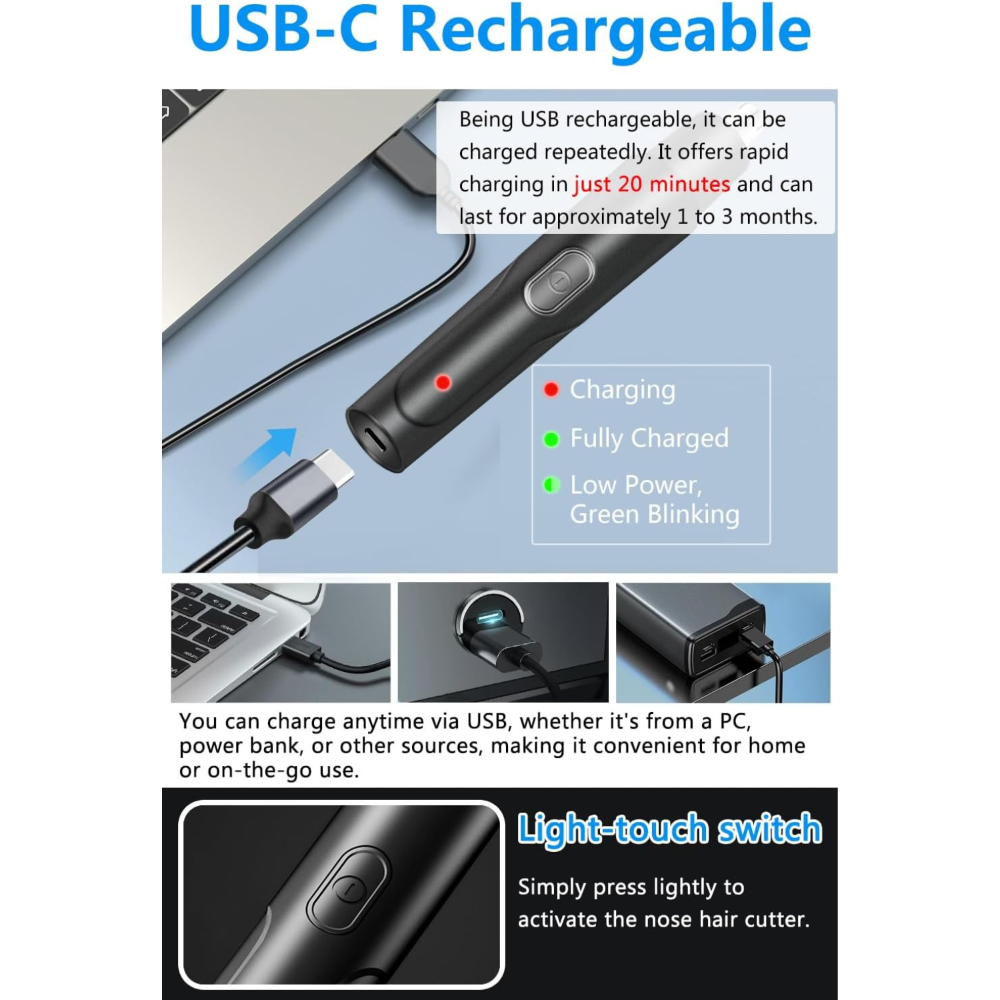 Nose Hair Trimmer - USB Rechargeable