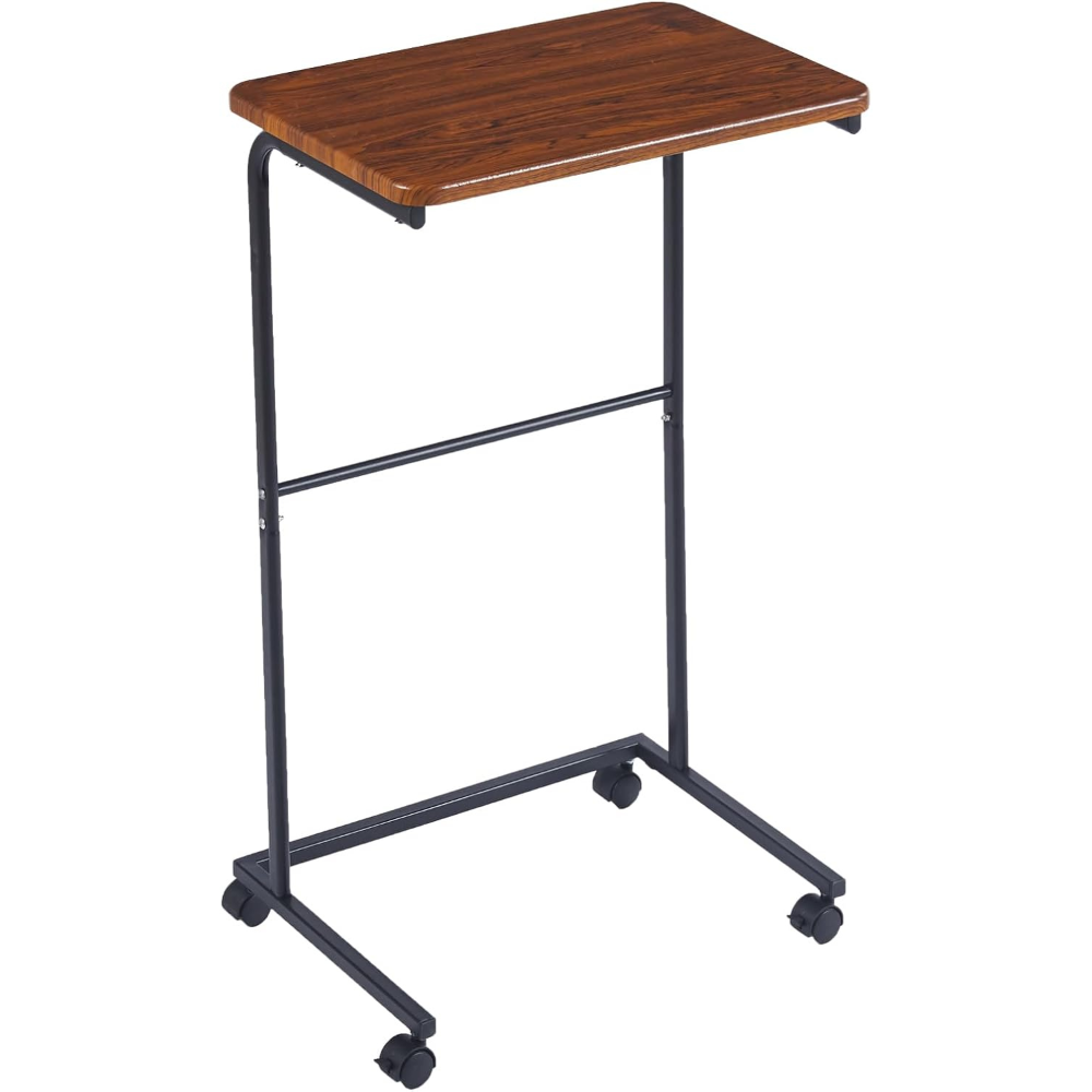 C Shaped Side Table with Wheels