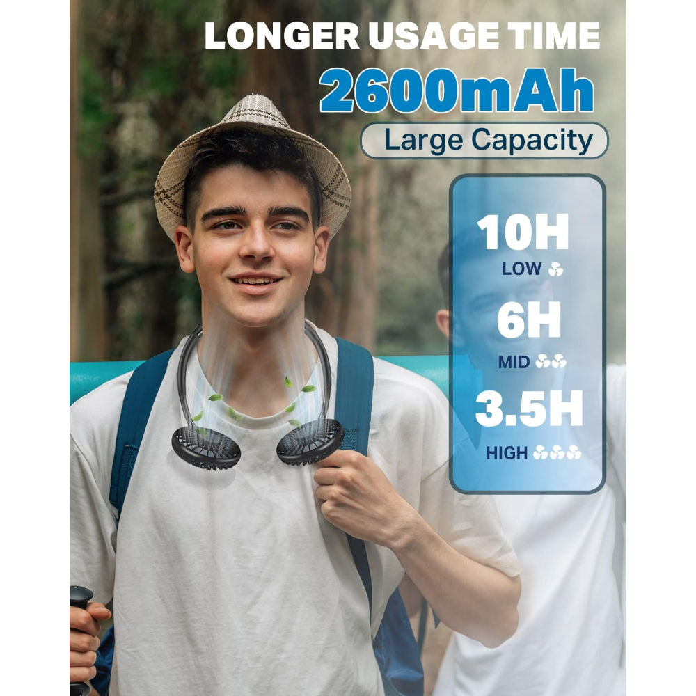 Wearable Neck Fan - 2600mAh