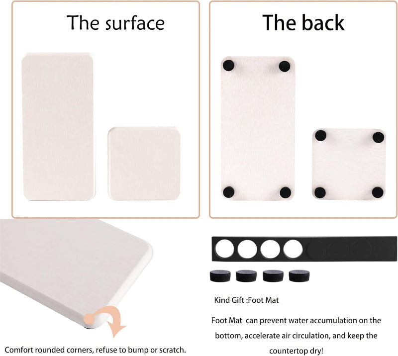 Set of 4 Diatomite Soap Dishes, Water-Absorbing Stone Trays for Soap, Plants, and Toiletries