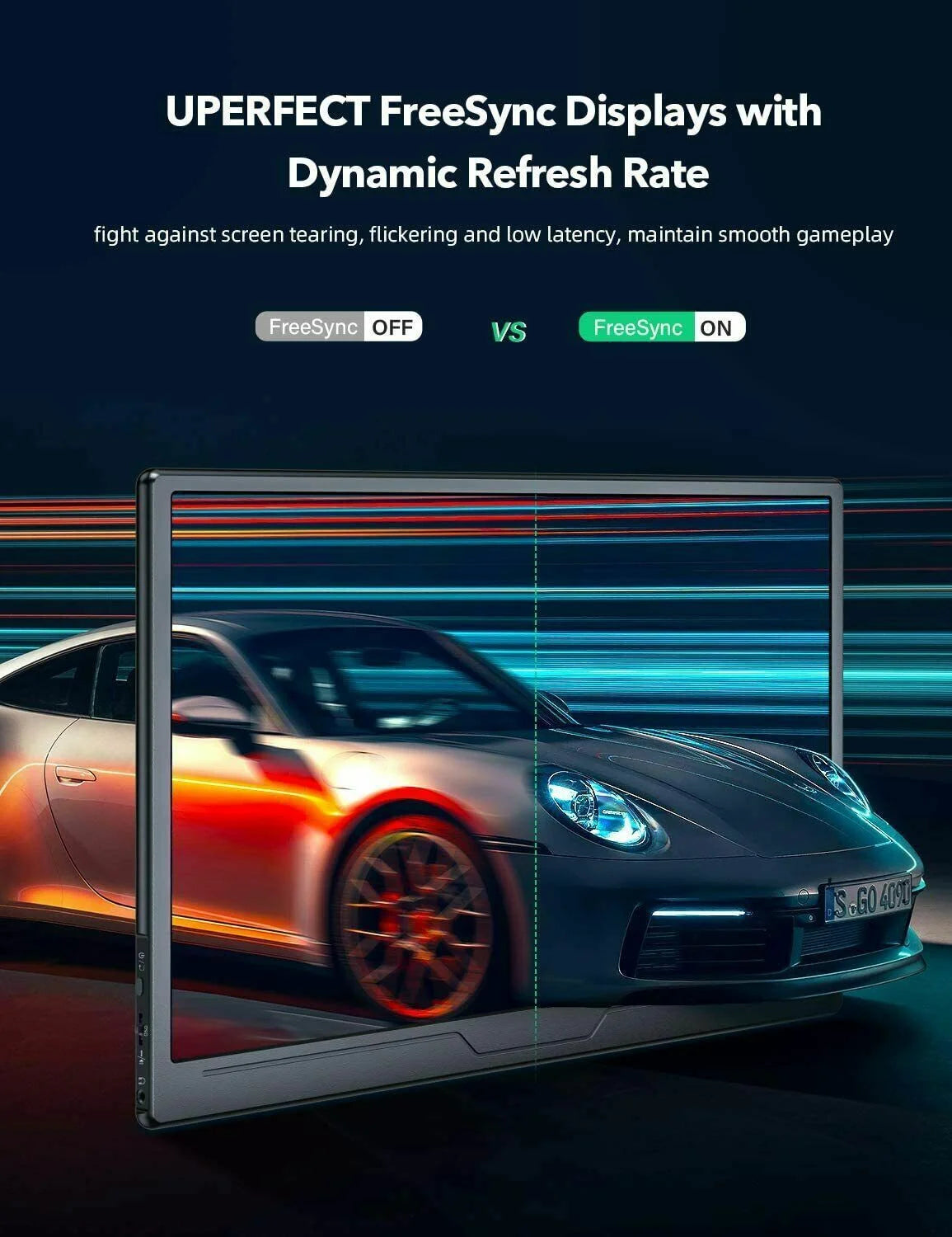 15.6 Inch Portable Monitor for Laptop w/ Stand - 180° Adjustable 1080P IPS Eye Care Screen, Dual Speaker