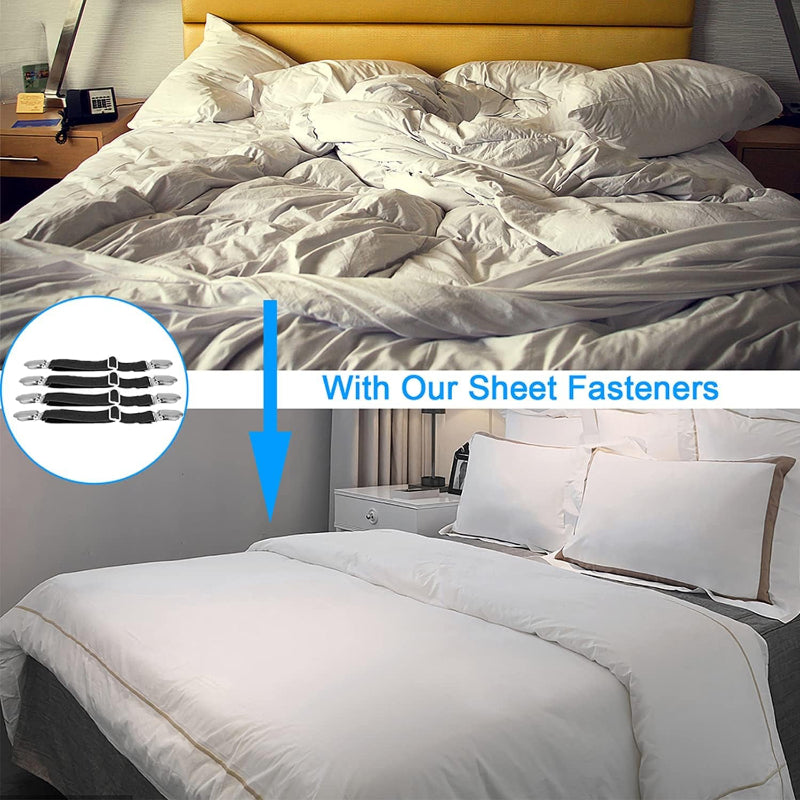 4Pcs Adjustable Bed Sheet Fasteners with Elastic Straps for Mattress and Sofa