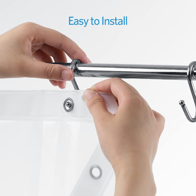 Shower Curtain Liner, 72x72 PEVA Waterproof with Rust-Proof Grommets