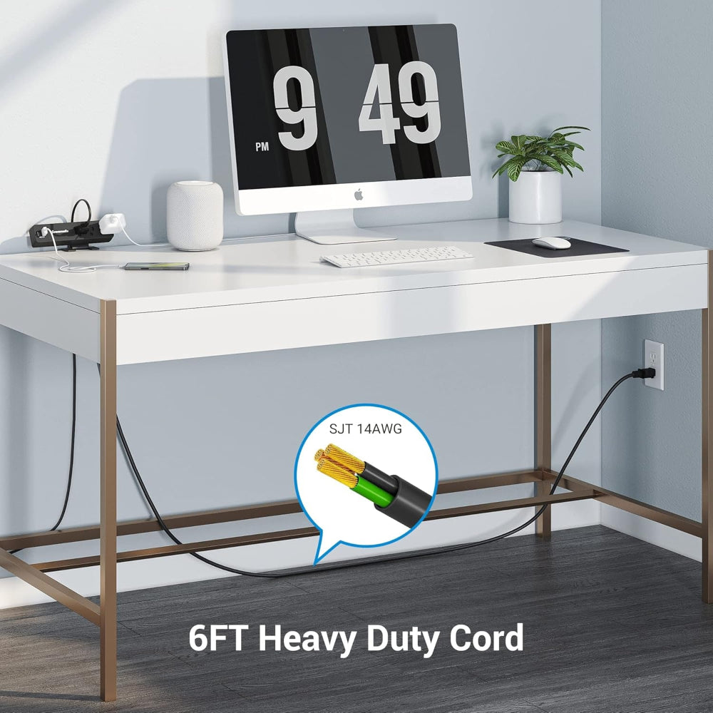 Desktop Power Station with Clamp & 3 AC Outlets(15A/1800W) and 2 USB Ports