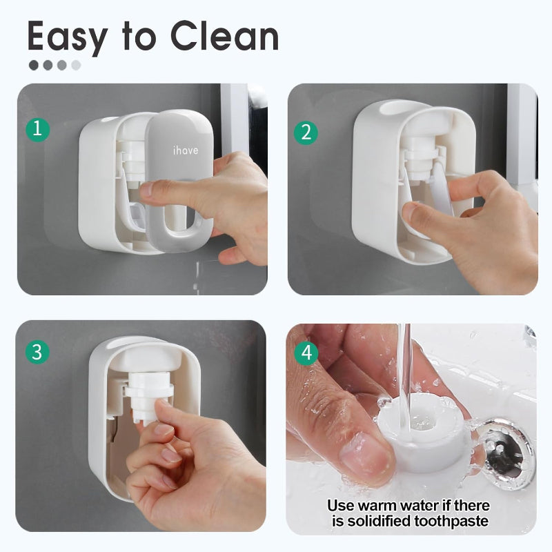 Wall-Mount Toothpaste Dispenser, Automatic Toothpaste Squeezer for Bathroom