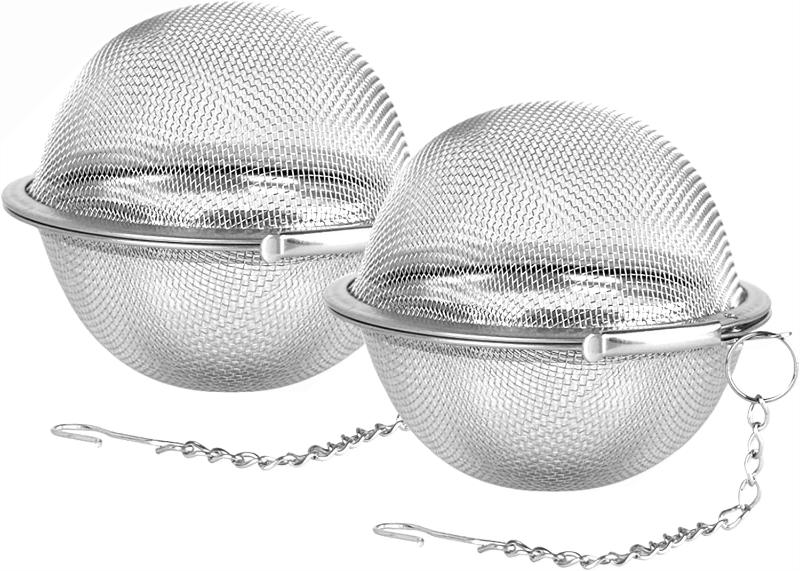 2 Pack Stainless Steel Mesh Tea Ball Strainers Tea Infuser Strainer