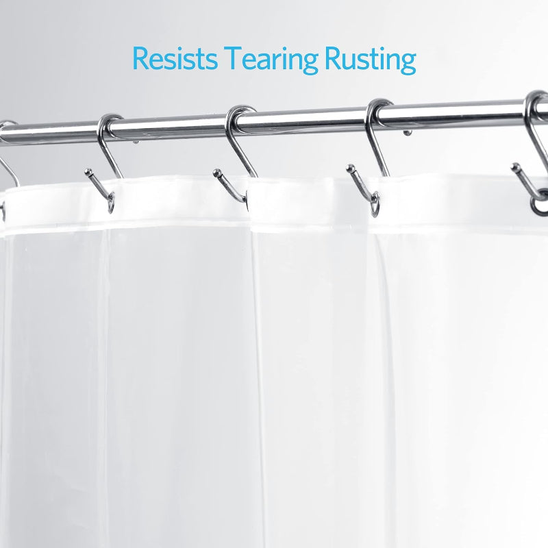 Shower Curtain Liner, 72x72 PEVA Waterproof with Rust-Proof Grommets