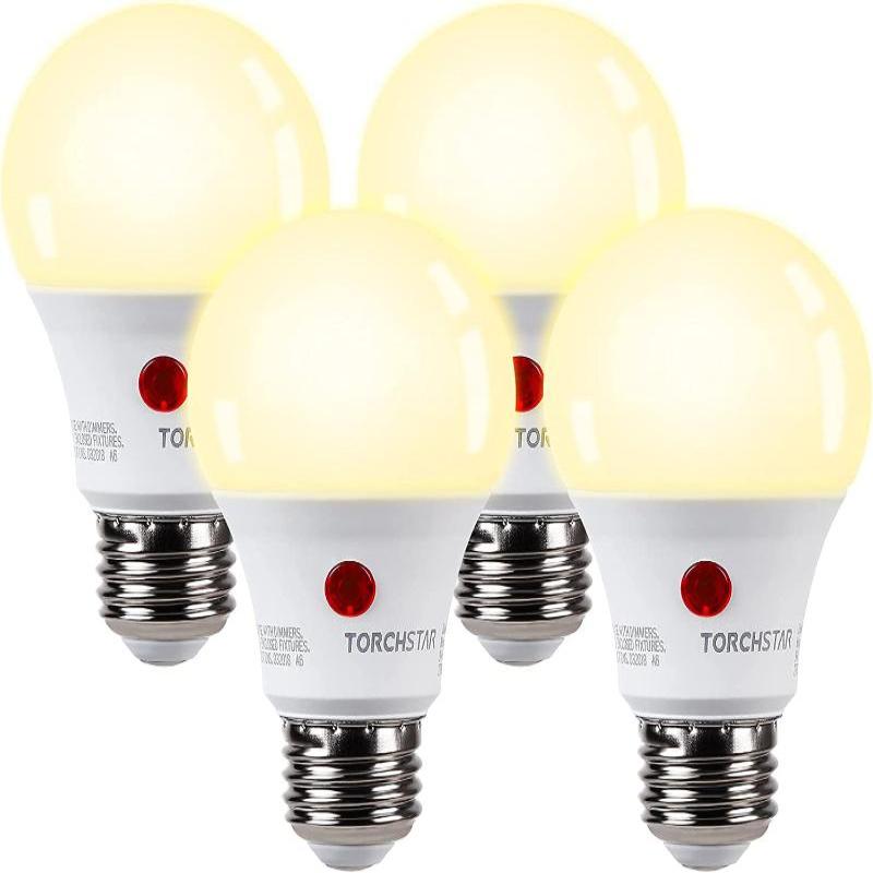 4 Pack - Dusk to Dawn LED Light Bulbs for Outdoor Lighting