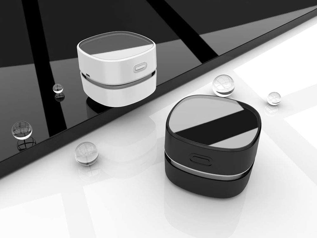 Desktop Vacuum Cleaner, Mini Table dust Sweeper Energy Saving,High Endurance up to 90 mins,Cordless&360º Rotatable Design for Keyboard/Home/School/Office(White)