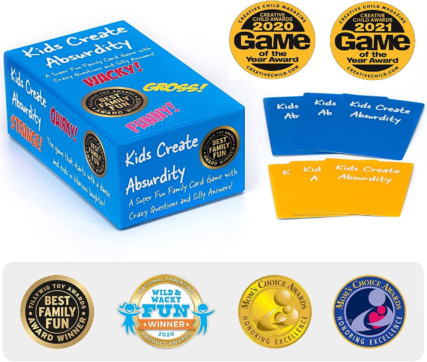 Kids Create Absurdity: Hilarious Card Game for Kids Family Game Night- A Funny Fill in The Blank Card Game-Travel Road Trip Summer Camping Boys Girls