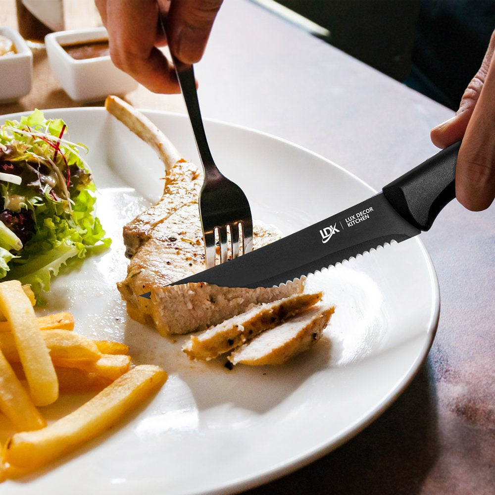Knives Set Stainless Steel - Serrated Kitchen Steak Knives Set of 8 Pieces Dinner Knives Set - Steak Knives Set Dishwasher Safe