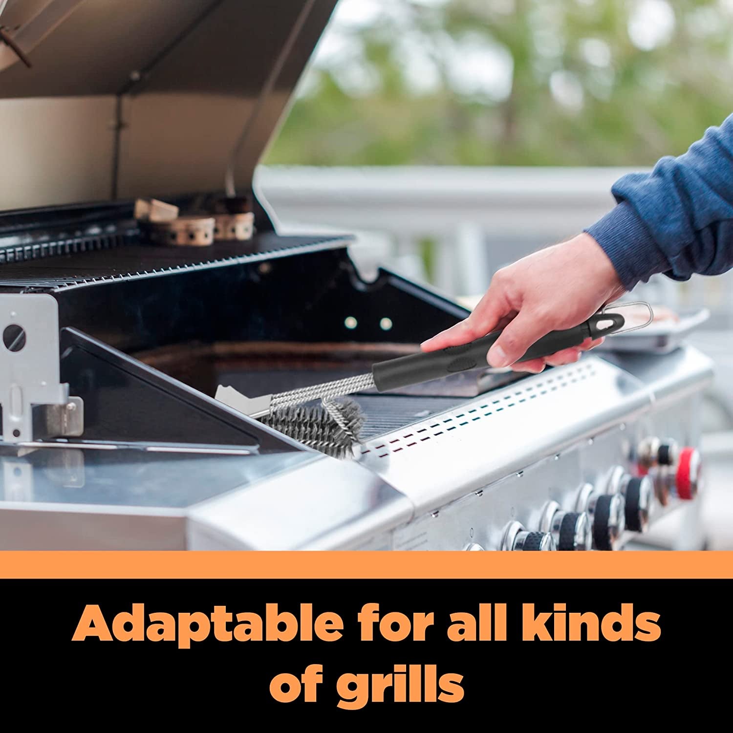 2-in-1 BBQ Brush for Grill Cleaning