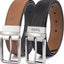 100% Leather Reversible Belt Men'S Belt 1 3/8" Wide Classic Buckle Genuine Leather Belts