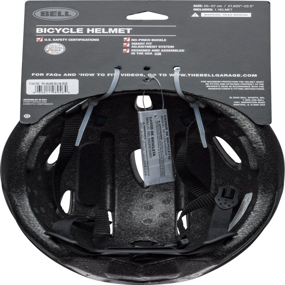 Bell Cruiser Blue Green Youth Helmet, 8+ (55-57Cm)