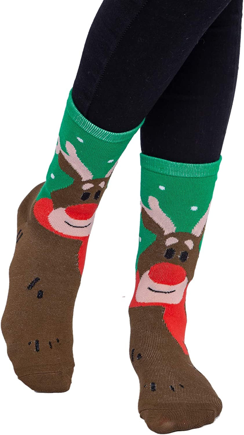 12 Pairs Warm Soft Cotton Christmas Socks Set