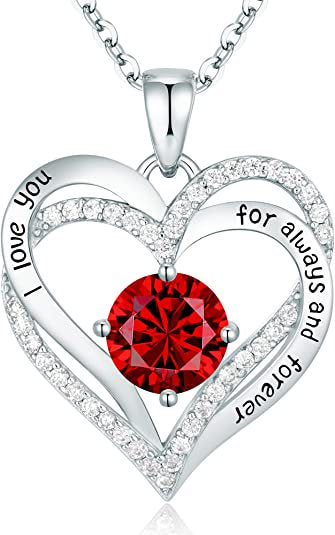 Sterling Silver Necklace with Birthstone