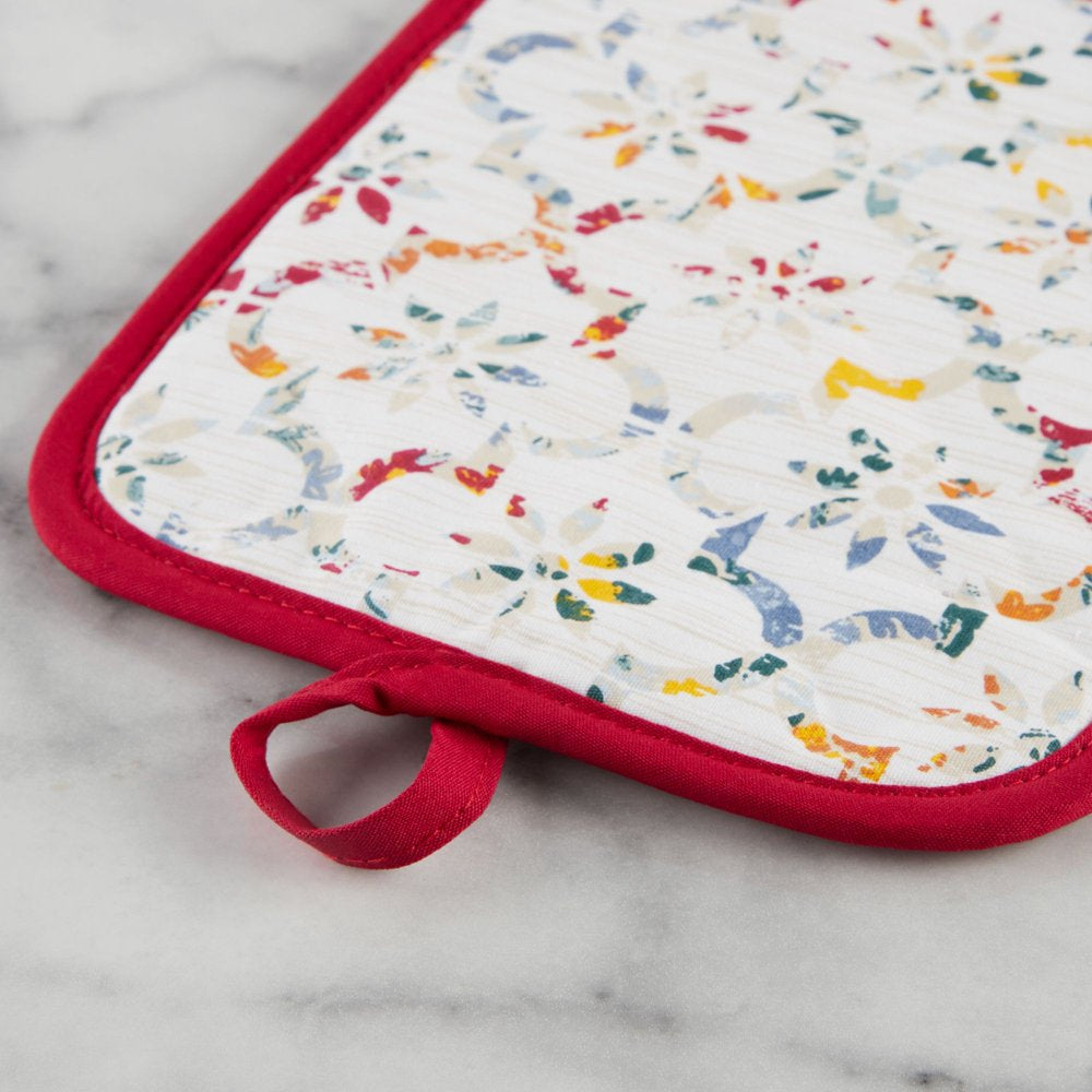 5 Pieces Kitchen Towel, Pot Holder, and Oven Mitt Set, Multi, 15"W X 25"L