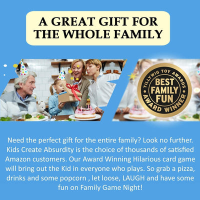 Kids Create Absurdity: Hilarious Card Game for Kids Family Game Night- A Funny Fill in The Blank Card Game-Travel Road Trip Summer Camping Boys Girls