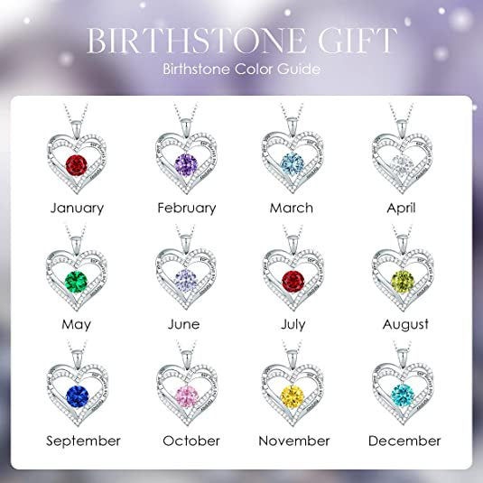 Sterling Silver Necklace with Birthstone