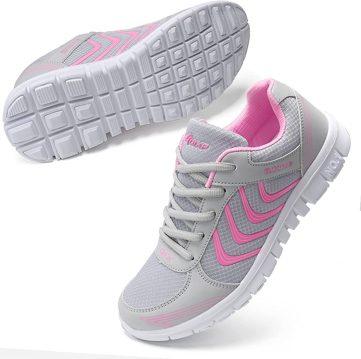 Women's Athletic Road Running Mesh Breathable Casual Sneakers Lace up Comfort Sports Student Fashion Tennis Shoes