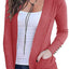 Womens Sweaters Cardigans Open Front Cufflinks Long Sleeve Knit Casual Tops with 2 Pockets