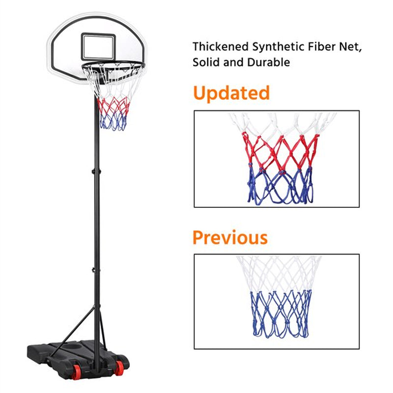 Portable 6.4-8.2 Ft. Height Adjustable Basketball Hoop System Indoor/Outdoor