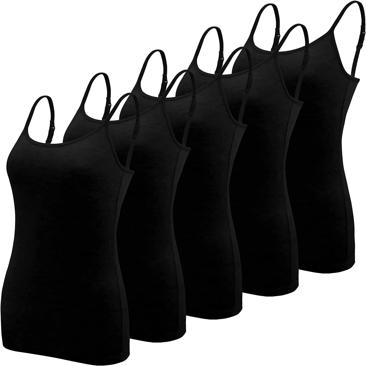 5 Pcs Women's Camisole Tank Top Undershirt Spaghetti Strap Basic Camisoles