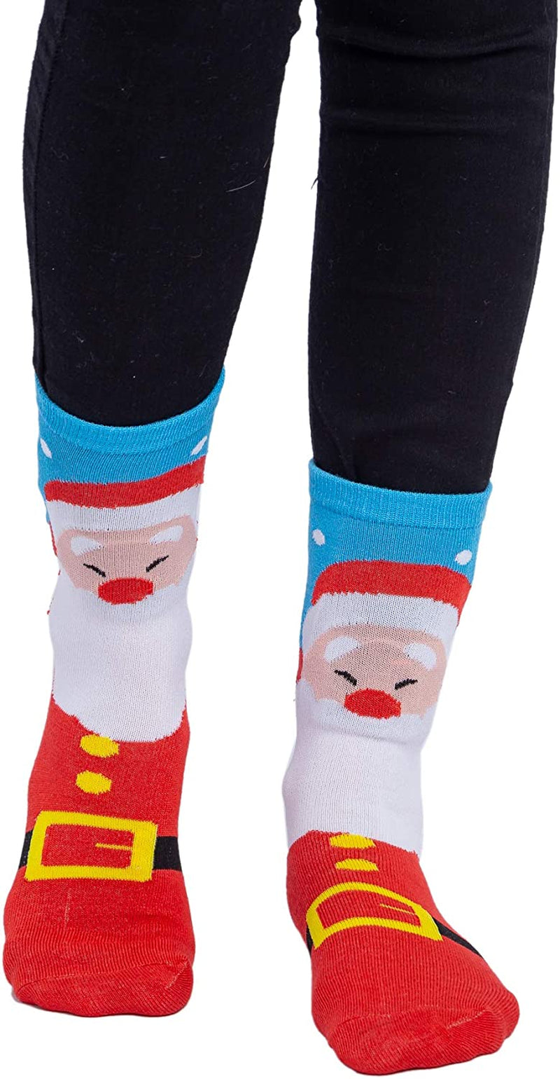 12 Pairs Warm Soft Cotton Christmas Socks Set