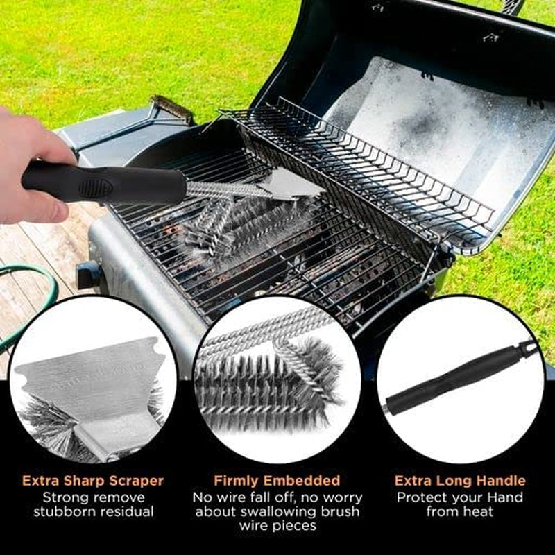 2-in-1 BBQ Brush for Grill Cleaning