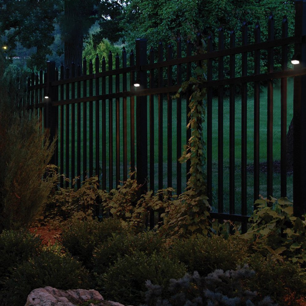 6 Pack Dusk-To-Dawn LED Solar Fence Lights for Pathway, 4000K Cool White, Black