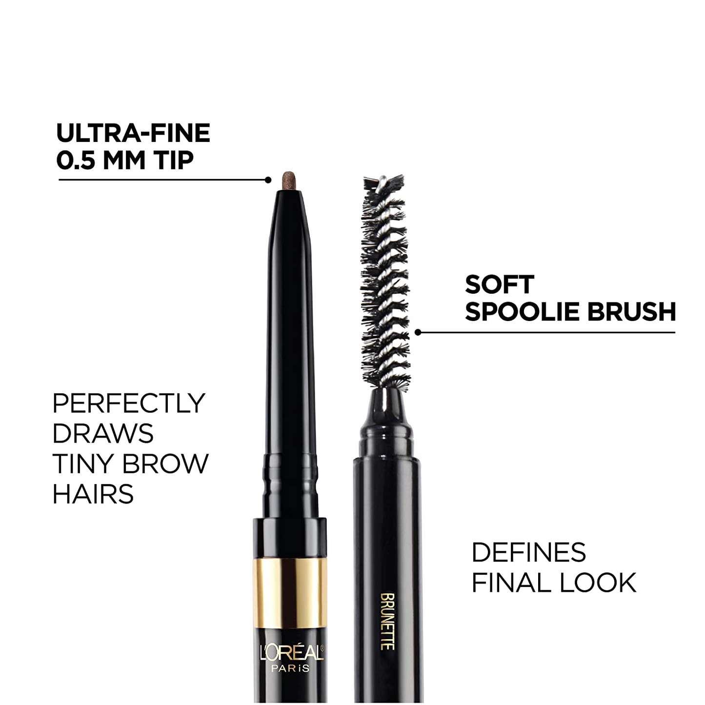 L'Oreal Paris Makeup Brow Stylist Definer Waterproof Eyebrow Pencil UltraFine Mechanical Pencil Draws Tiny Brow Hairs Fills in Sparse Areas Gaps Ounce Count