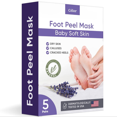 Foot Peel Mask (5 Pairs) - Foot Mask for Baby Feet and Remove Dead Skin - Baby Foot Peel Mask with Lavender and Aloe Vera Gel for Men and Women Feet Peeling Mask