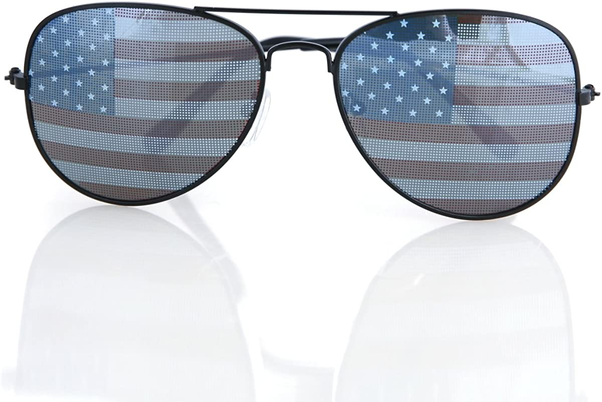 Aviator USA America American Flag Sunglasses - Great Accesory for 4Th of July