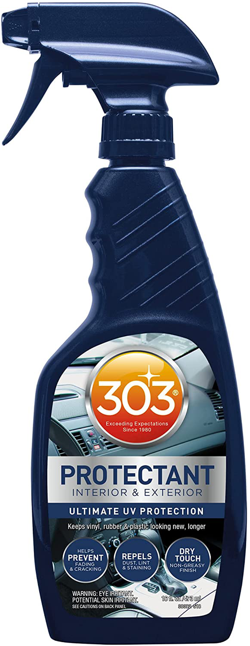 303 Protectant - Automotive Interior And Exterior - Ultimate UV Protection - Helps Prevent Fading And Cracking - Repels Dust, Lint, And Staining - Non Greasy Finish, 16 fl. oz. (30382CSR)