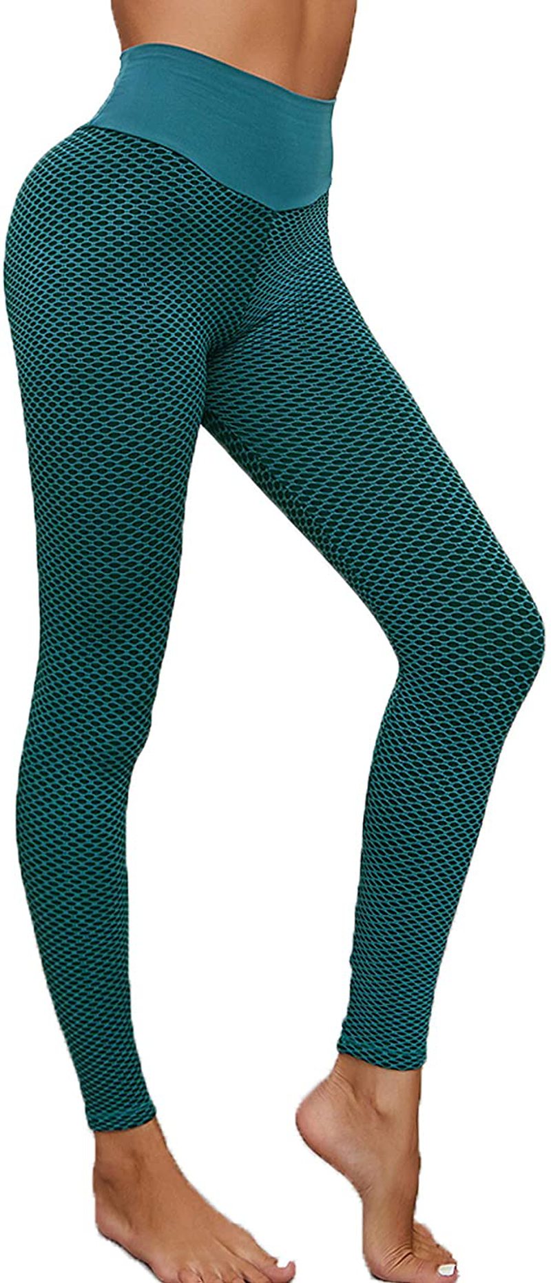 MOSHENGQI Women's Ruched Butt Lifting High Waist Yoga Pants Tummy Control Stretchy Workout Leggings Textured Booty Tights