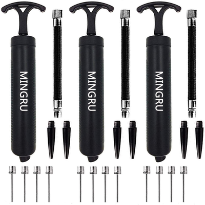 MINGRU Ball Pump for Basketball, Soccer, Volleyball, Rugby, Water Polo Ball & Other Inflatables Air Pump, Needles and Nozzles Included