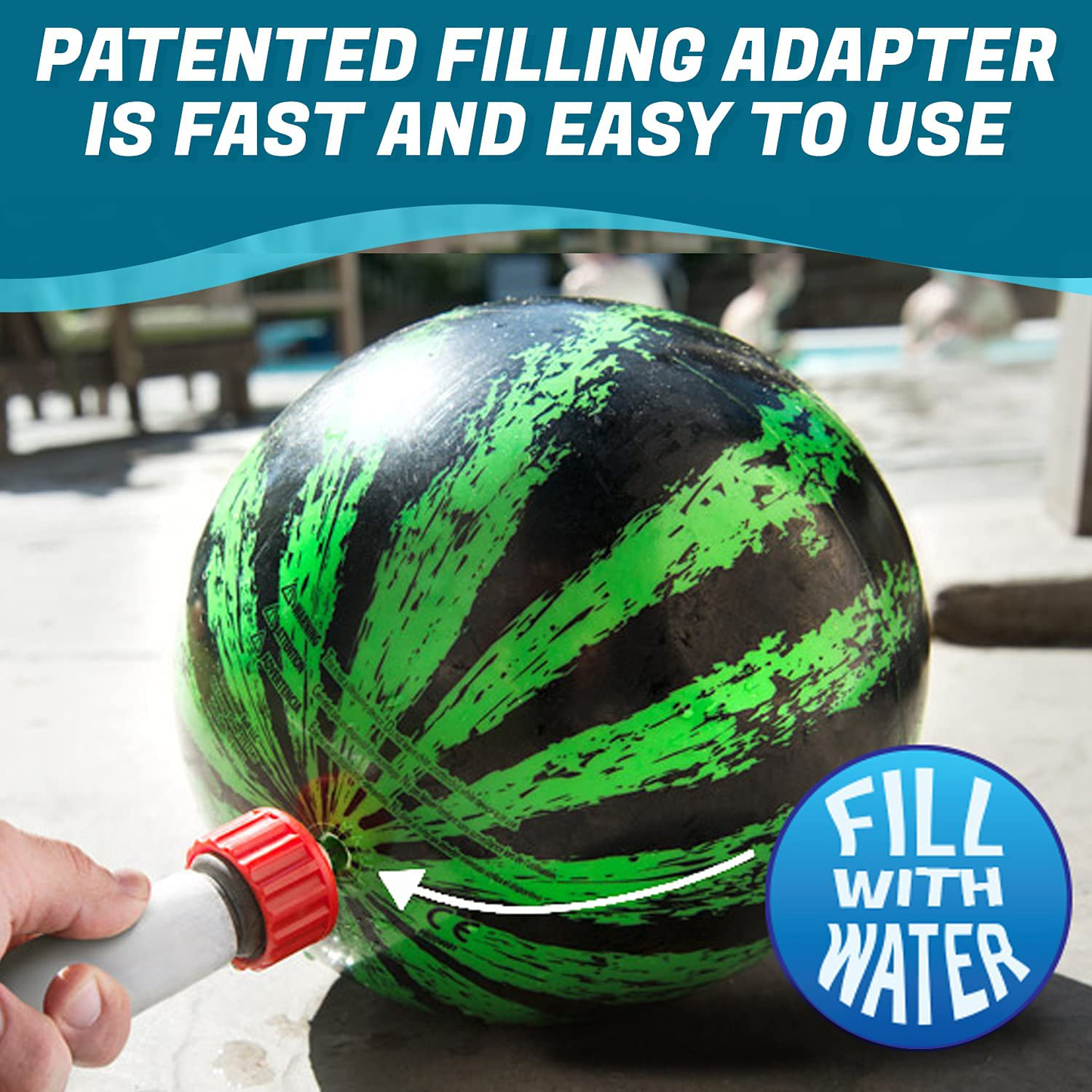 Watermelon Ball Combo Pack | The Ultimate Swimming Pool Game | Pool Ball for Under Water Passing, Dribbling, Diving and Pool Games for Teens, Kids, or Adults| 9" and 6.5" Balls Fills with Water