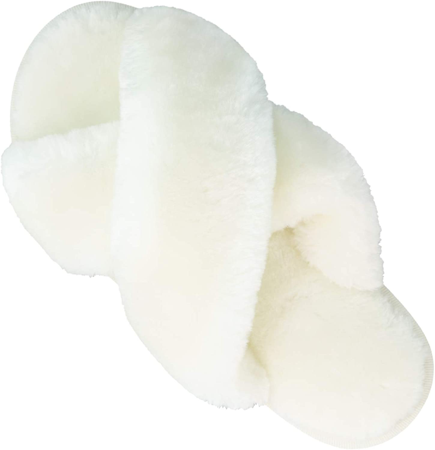 Womens House Fuzzy Slippers Leopard Cross Band Soft Plush Fluffy Slippers Furry Fleece Slip on Slippers Open Toe House Warm Bedroom Shoes Slides