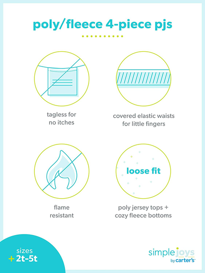 Simple Joys by Carter'S Boys' 4-Piece Fleece Pajama Set