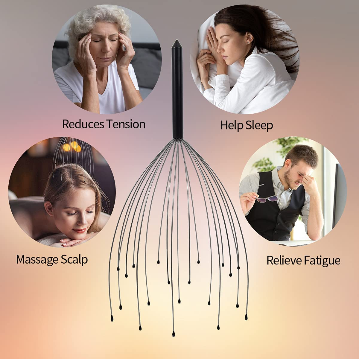 2 Pack Head Massager 20 Fingers Svjetiq Scalp Massagers, Handheld Head Massage Tingler, Scalp Scratcher Head Massagers for Deep Relaxation, Scalp Stimulation and Stress Relief