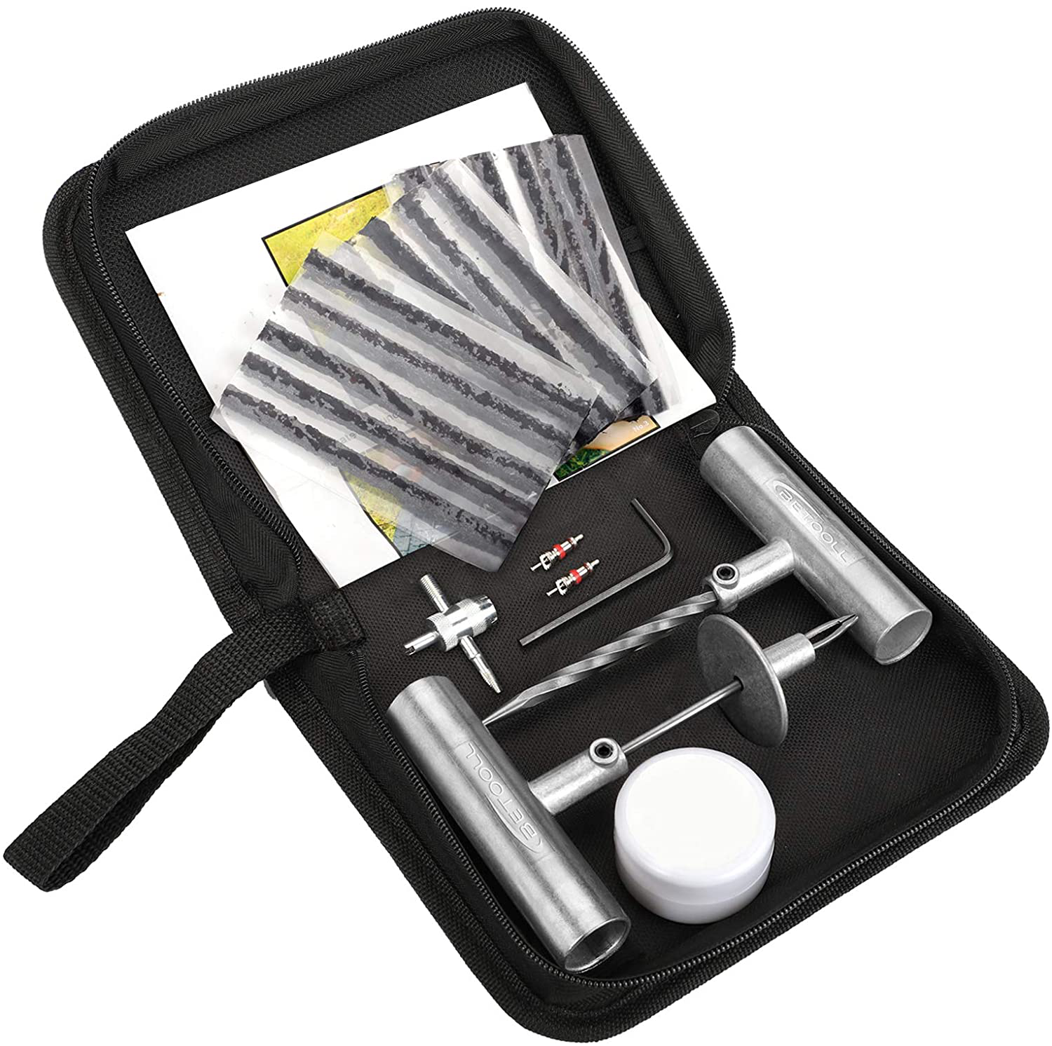 BETOOLL Tire Repair Kit for Car, Motorcycle, ATV, Jeep, Truck, Tractor Flat Tire Puncture Repair