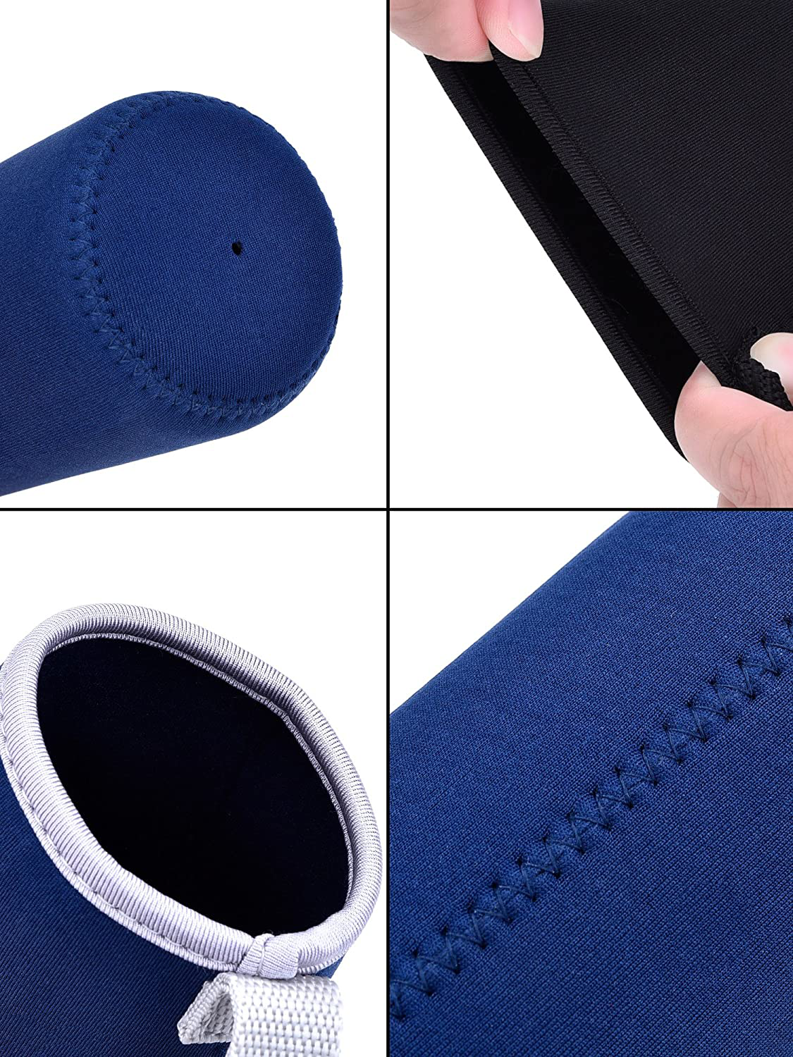 Mudder 2 Pieces Water Bottle Sleeve Neoprene Carrier Nylon Bottle Sleeve for 19.4 oz Glass Water Bottle, 550 ml (Black and Navy Blue)
