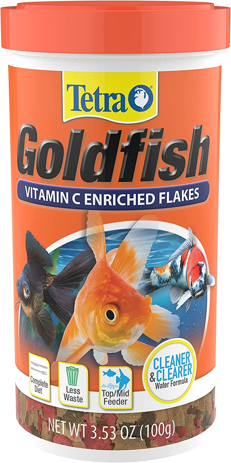 Tetra Goldfish Flakes 2.2 Ounces, Balanced Diet, Clear Water Formula