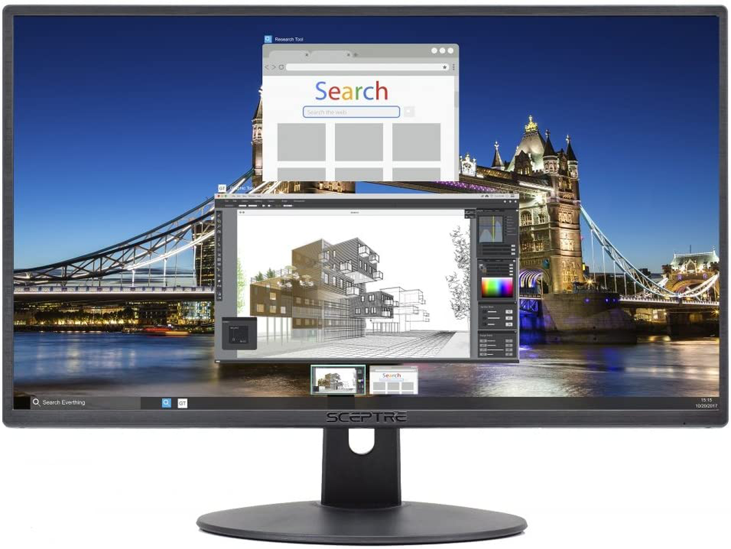 Sceptre 20" 1600X900 75Hz Ultra Thin LED Monitor 2X HDMI VGA Built-In Speakers, Machine Black Wide Viewing Angle 170° (Horizontal) / 160° (Vertical)