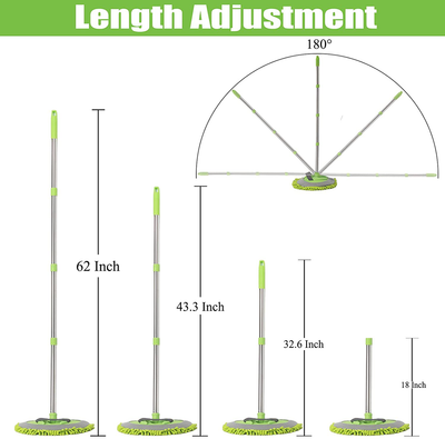 62" Car Wash Mop Kit, Car Wash Brush with Long Handle Stainless Steel Pole, Car Wash Kit Car Detailing Kit Car Wash Mop Mitt Car Cleaning Supplies Kit for RV Cars SUV Trucks and Bus (Green)