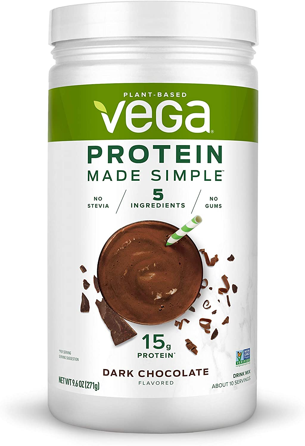 Vega Protein Made Simple - Caramel Toffee (10 Servings), 9.1 Oz - Delicious Plant Based Healthy Vegan Protein Powder - Stevia, Dairy & Gluten Free, Non GMO, No Gums