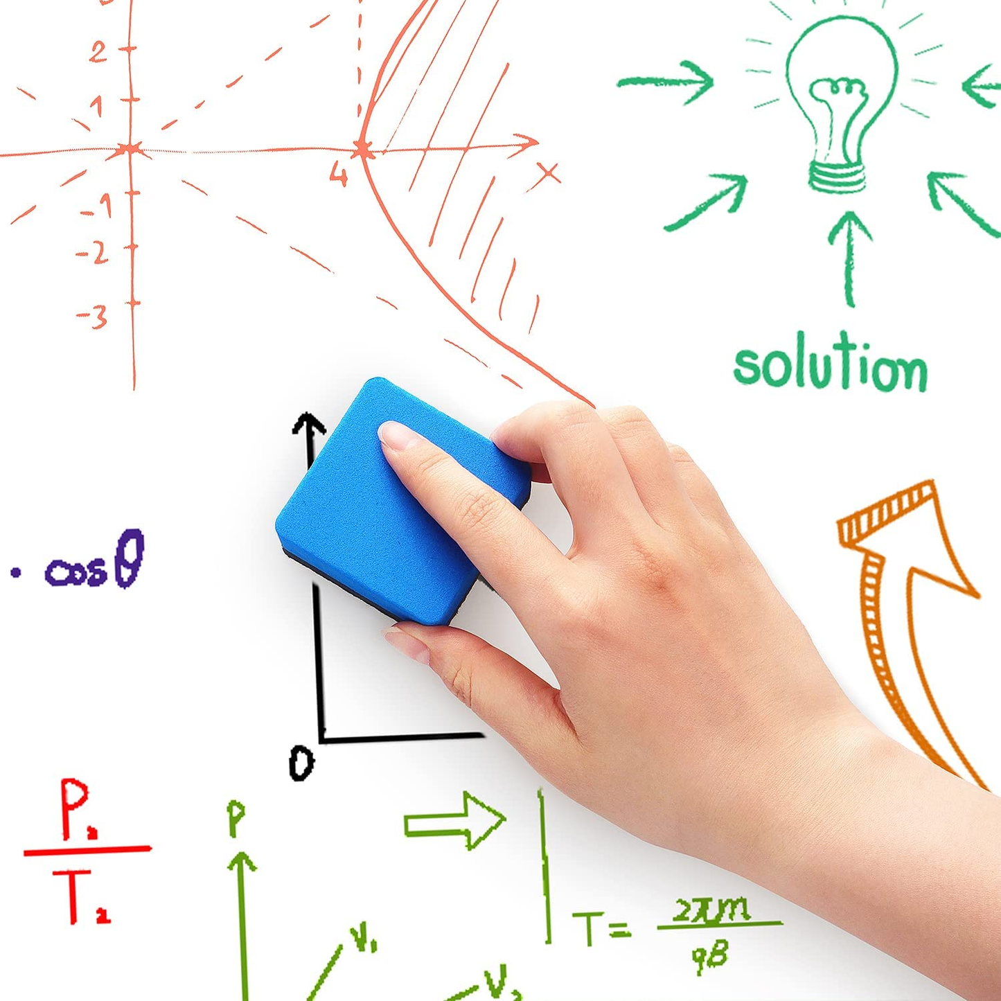 12 Pack Magnetic Whiteboard Eraser, Dry Eraser Board Erasers, Dry Erasers for White Board, Whiteboard Erasers for Kids Classroom, Blue